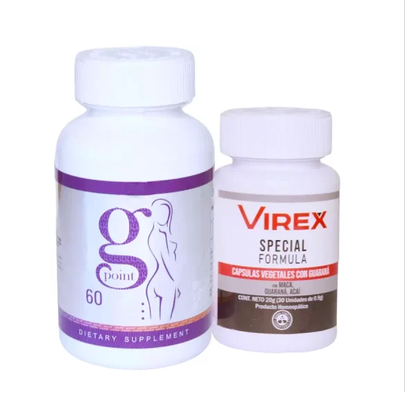 Combo Virex+ Potenciador Femenino Punto G Incrementa la producción de testosterona masculina y aumenta la libido femenina
