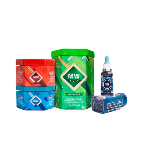 Kit MW X 5/ Cápsulas, Drenador, Fibra, Gel Frío, Gel Caliente Pérdida de peso y reducción de medidas