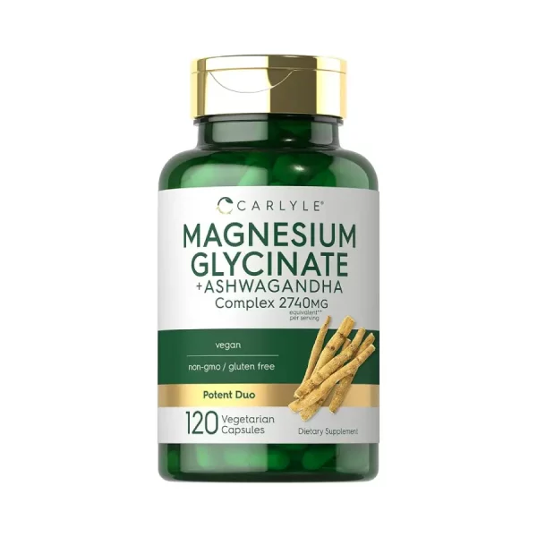 Glicinato de Magnesio + Ashwagandha Carlyle 2740MG 120 Capsulas Vegetales