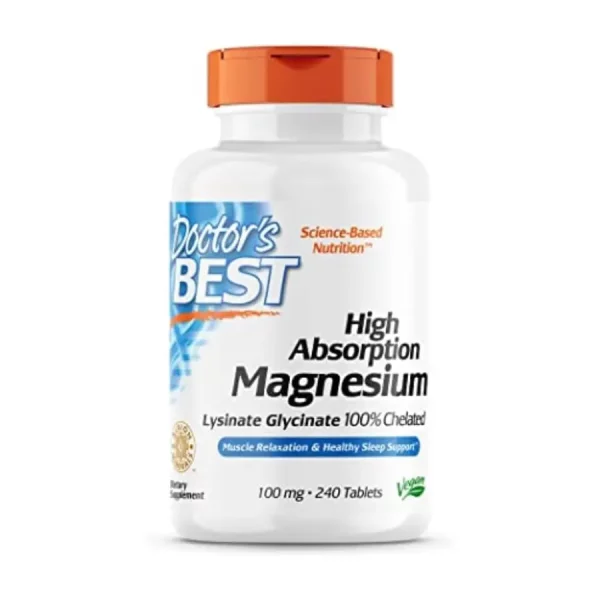 Glicinato de Magnesio Doctor's Best 100MG 240 Tabletas