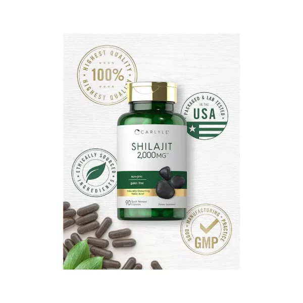 Shilajit Carlyle 2000MG 90 Cápsulas Sin Omg Sin Gluten